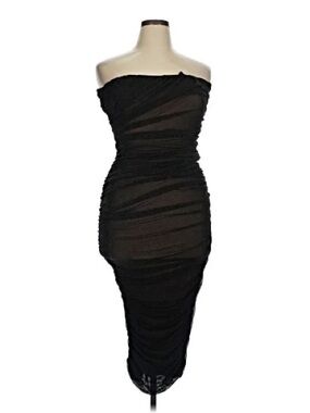 Black Sparkle Ruched Maxi Dress